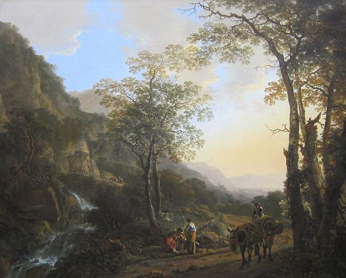 Jan Both An Italianate Landscape with Travelers on a Path, oil on canvas painting by Jan Both, 1645-50, Getty Center oil painting image
